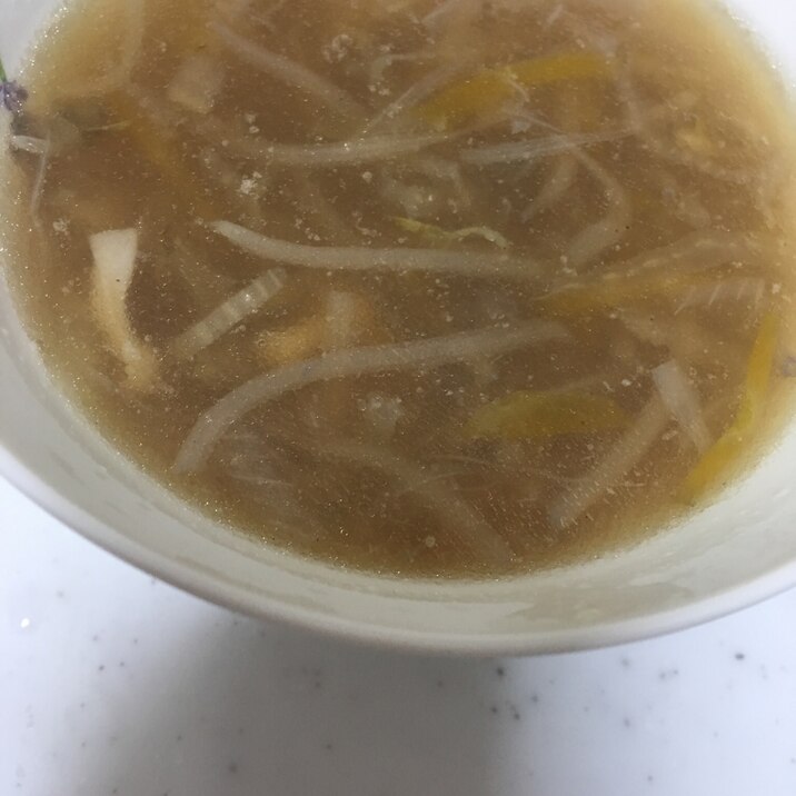 緑豆もやしの中華風スープ(^○^)